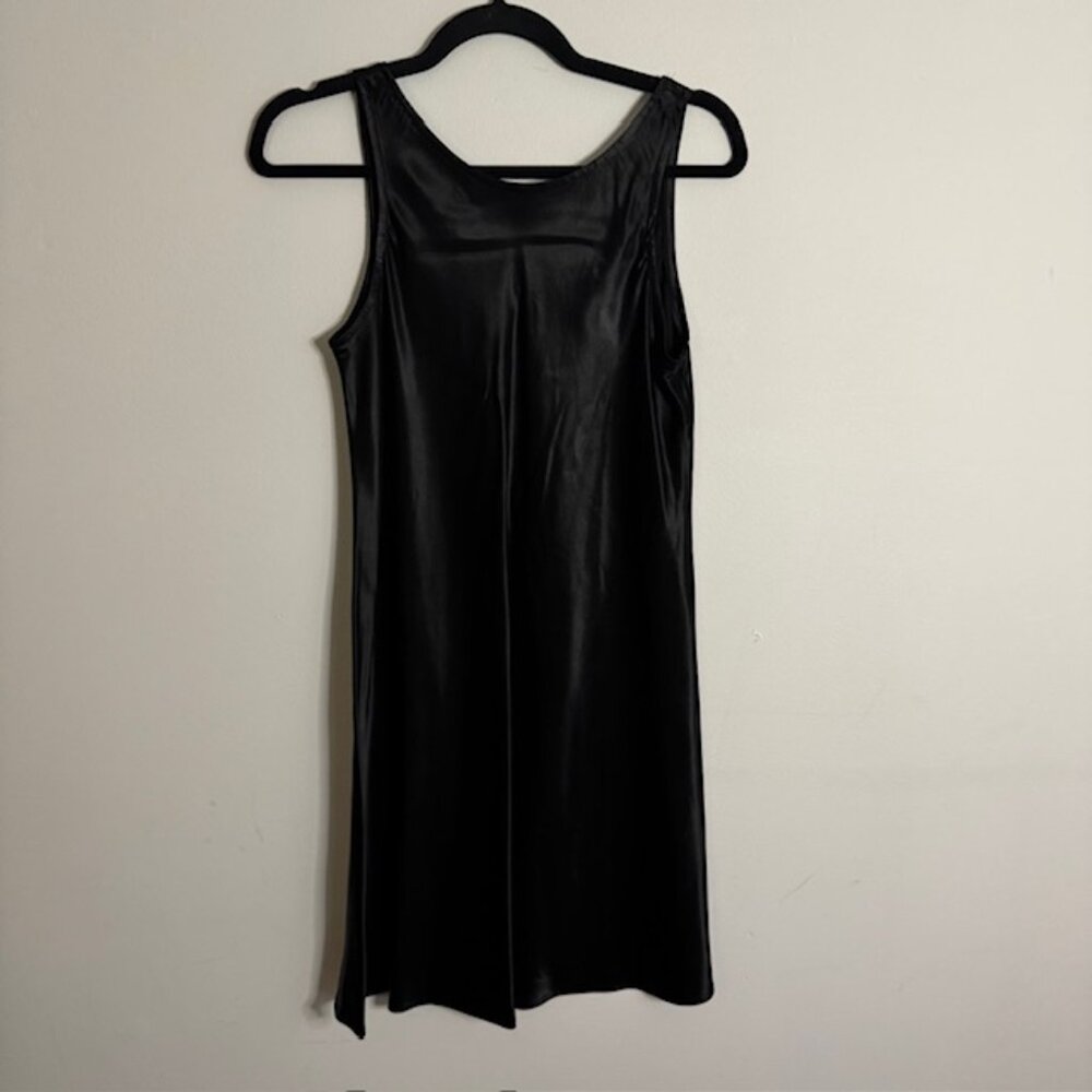 Vintage All That Jazz Women's Black Satin Sleeveless Slip Dress Size 9/10